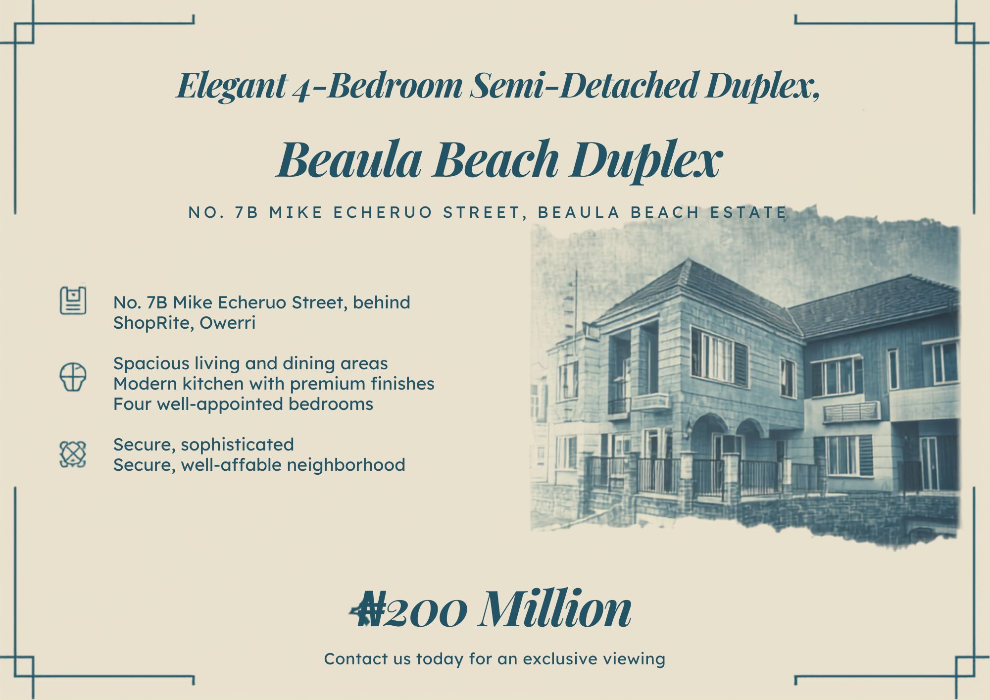 Luxury 4-Bedroom Semi-Detached Duplex in Owerri